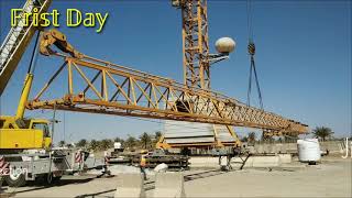 How to dismantling tower crane tower crane Disassembly Day 1 of 2 Tower crane Dismantle site [upl. by Eehsar]