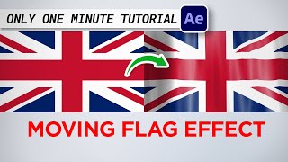 NO PLUGIN How to Create Moving Flag from an Image  1 Minute After Effect Tutorial [upl. by Bradley]