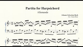 Bach  Flute Partita in A Minor BWV 1013 Arranged for Solo Harpsichord in D Minor [upl. by Judenberg]