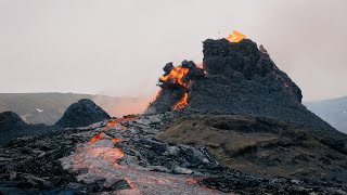 Crater collapses  Geldingadalur Iceland 213 2021 [upl. by Darra954]