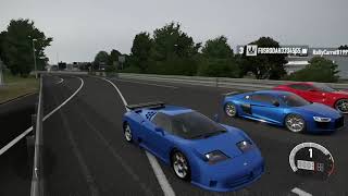 Forza 7 Drag race Bugatti EB110 vs Audi R8 V10 Plus 2016 vs F12 Berlinetta [upl. by Atirres28]