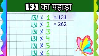 131 ka pahada table of 131 multiplication table table 131 ka table [upl. by Shaff374]