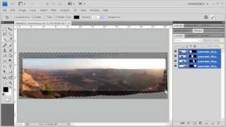 215 Using Photomerge to Create a Panoramic Image Adobe Photoshop CS4 Video [upl. by Dianuj]