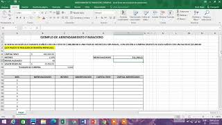 Arrendamiento Financiero con opción a compra en Excel [upl. by Anahtor]