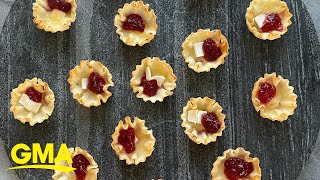 These cranberry Brie bites are an easy holiday party appetizer l GMA [upl. by Htederem]