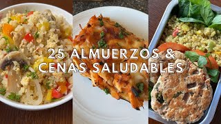 25 Recetas de Comidas y Cenas Saludables Fáciles Rápidas  Come más Vegetales [upl. by Havard]