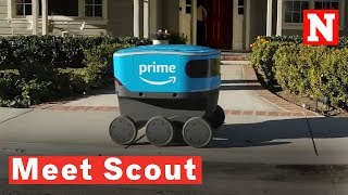 Amazon Debuts Its New Cute Autonomous Delivery Robot Named Scout [upl. by Clawson]