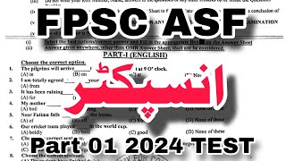 FPSC ASF Inspector paper today mcqs Part 01  English grammar  General Knowledge  04 august 2024 [upl. by Nosreh]