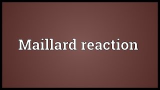 Maillard reaction Meaning [upl. by Sesom]