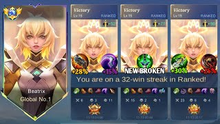 BEATRIX 98 1 SHOT TRICK EASY WINSTREAK must try MLBB [upl. by Tertias975]