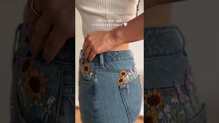 Jeans Embroidery its a therapy embroidery embroiderydesigns shorts shortsfeed [upl. by Zrike]