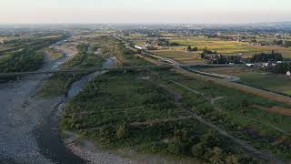 DJI Air2S To sky walk along the riverside in the sanset RIVER2425 [upl. by Eemla]