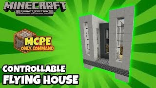 Mcpe Only Command  Controllable Flying House  Mcpe Command Block Creations [upl. by Airehs440]