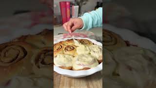 Delicious Banana Cinnamon Rolls with Cream Cheese frosting Part 2 cinnamonrolls cozy winter [upl. by Selway]