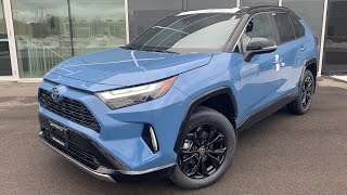 2023 Toyota RAV4 XSE Hybrid  Whats New In Depth Walk Around Cavalry Blue [upl. by Assirrec]