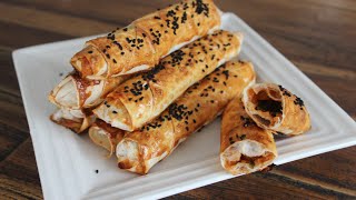 türkisch Sarma börek  Sigara Börek  gerollte Zigarrenbörek aus dem Ofen  Sallys Welt [upl. by Kirstin]