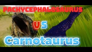 the cursed isle Pachycephalosaurus VS Carnotaurus Who actually won [upl. by Enorej]