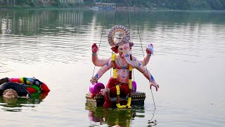 Ganesh Nimajjanam  big Ganpati Visarjan in Saroor Nagar Mini TankBund  Hyderabad Ganesh Nimajjanam [upl. by Neehsas]