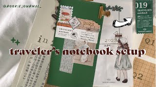 Travelers Notebook Setup 2023  Free Diary Notebook  ASMR  TN travelersnotebook planwithme [upl. by Umeko]