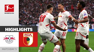 Šeško Openda amp Xavi Scored  RB Leipzig  FC Augsburg 40  Highlights  MD 5 – Bundesliga 2425 [upl. by Dumah]