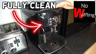 Fully Cleaning Delonghi Magnifica S Coffee Machine Maker  How to clean and maintain [upl. by Rizan]