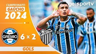 GRÊMIO 6 X 2 SANTA CRUZ  MELHORES MOMENTOS  CAMPEONATO GAÚCHO  geglobo [upl. by Damalus503]