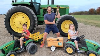 Playing with kids tractors and new trailer to fix real tractor  Tractors for kids [upl. by Mcintosh]