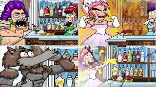 Bartender The Wedding Y8  All 18 Endings Game All Reactions All recipes Crazy Game [upl. by Rap]