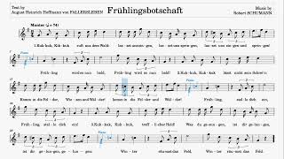 Frühlingsbotschaft Schumann  G Major  74 bpm  SingAlong [upl. by Potter806]