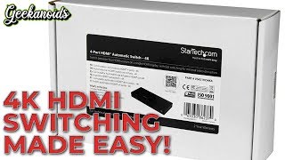 StarTech 4Port 4K HDMI Automatic Switch Review [upl. by Asilaj]