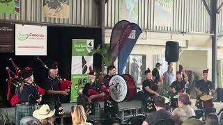 MorissetShow2024  ClanMcEwan pipeband plays Peter Allen and The Seekers Australiana LakeMac [upl. by Loni]