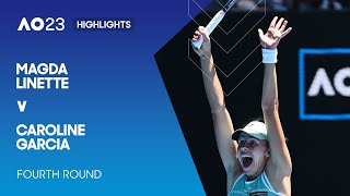 Magda Linette v Caroline Garcia Highlights  Australian Open 2023 Fourth Round [upl. by Estus438]