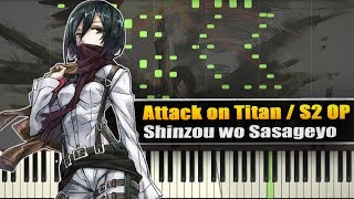 Shinzou wo Sasageyo Attack on Titan  Synthesia  S2 OP1 Ver2 [upl. by Elena534]