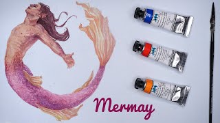 Merman for Mermay  Michael Harding Watercolors [upl. by Baerman]