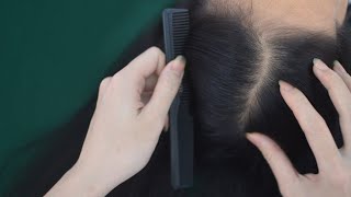 ASMR Hair Combing With Comb Relaxing Hair Parting Scalp Scratching For Stress Relief [upl. by Dorman]