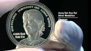 Mandela Nobel Laureates Twin Set 2011 Silver Aung San Suu Kyi [upl. by Ddarb296]