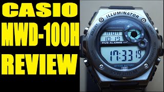 Casio MWD100 Metal Illuminator Review [upl. by Hannaoj639]