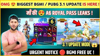 URGENT 🔴 Bgmi Free UC  A6 Royal Pass is Here  Bgmi  Pubg 31 Update  Bgmi Next Royal Pass [upl. by Yorick]