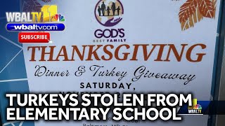 Thanksgiving turkeys stolen from school [upl. by Bigod]