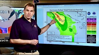 Morning update on Hurricane Rafael from the NHC in Miami FL November 6 2024 [upl. by Haneehs]