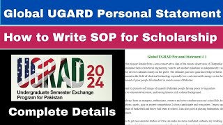 How to Write the Personal Statement for UGRAD  SOP for Global UGRAD [upl. by Anem]