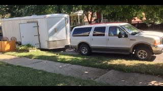 Ford Excursion Diesel Pulling Trailer [upl. by Malin]