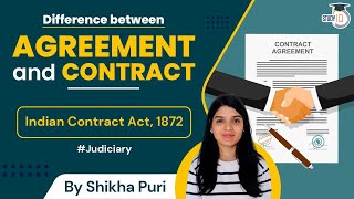 Difference between Agreement and Contract  Indian Contract Act 1872  Judiciary [upl. by Carmelina]