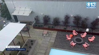 Viewer video Graupel falling in Midtown Sacramento [upl. by Eilata161]