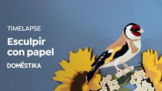 TIMELAPSE Papercraft Esculpiendo un pájaro en papel  Diana Beltrán Herrera  Domestika [upl. by Odlabu173]