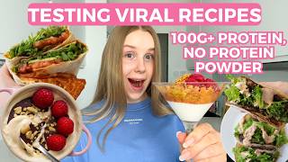 WHAT I EAT IN A DAY  100G protein  Testing Viral Recipes [upl. by Ettelracs]