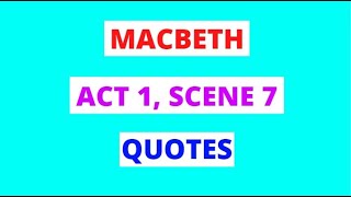 Macbeth Act 1 Scene 7 Macbeth Quotes Analysis In 60 Seconds  GCSE English Exams Revision [upl. by Aloibaf]