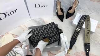 Dior Oblique flap bag in Dior canvas 復古牛皮帆布翻蓋中型肩背包開箱Charline Boutique歐洲名牌精品代購 [upl. by Nnylirak]