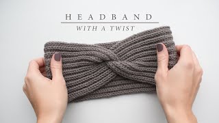 How to knit a headband with a twist  Knitting tutorial [upl. by Enoed358]