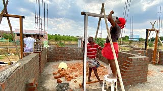 Construction Techniques of Wood Door Frame FittingPerfectly Install Door Frame with BrickWork [upl. by Wattenberg]